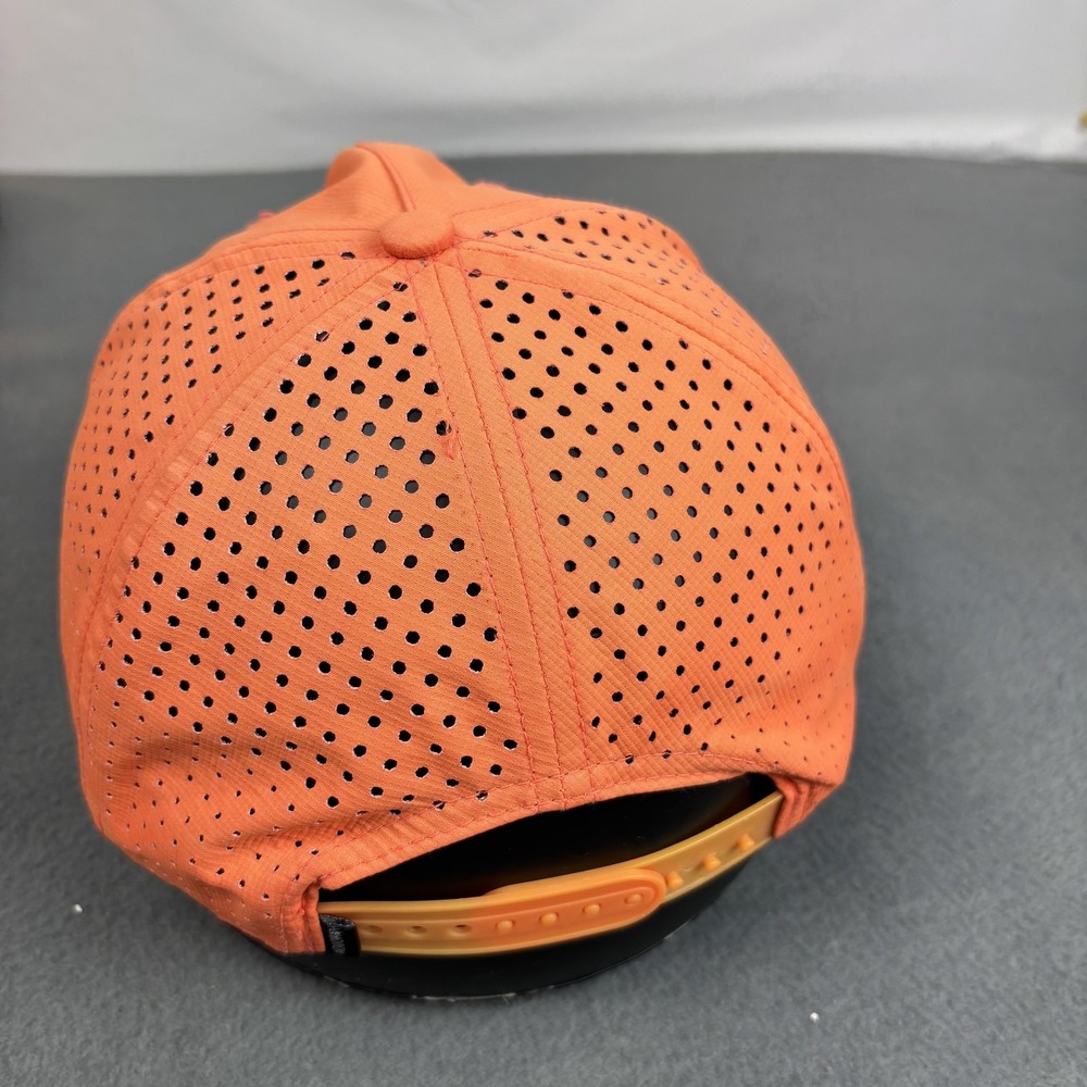 Flomotion Hat Cap Snap Back Orange Perforated Don't Feed The Locals Mens Slogan - Picture 4 of 9